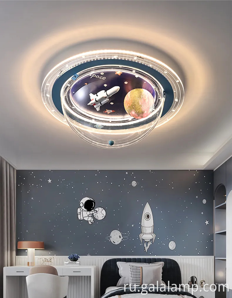 Уникальный космический потолочный свет для спальни для мальчиков